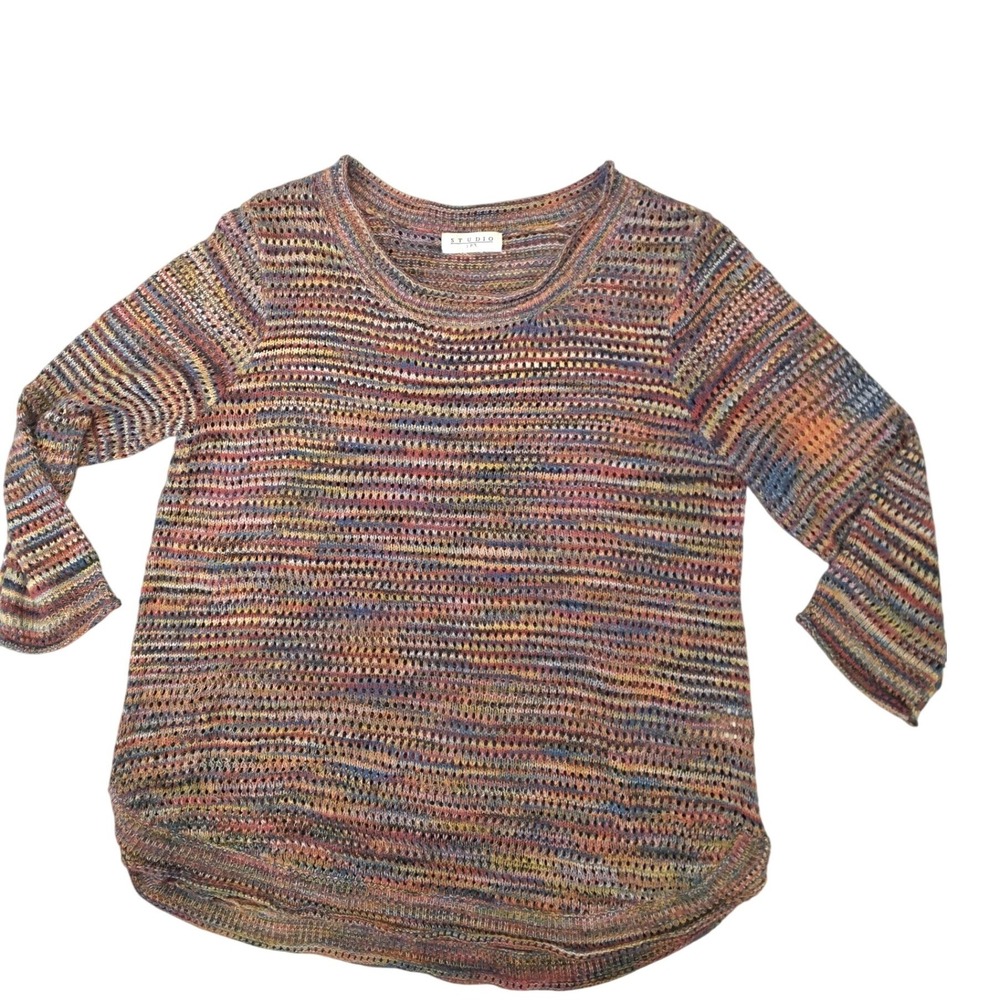 Studio JPR Women Multicolored Space Dye Open Knit Sweater M0447300T1 Size L